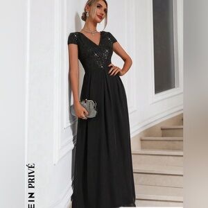 Black sequin formal dress xl